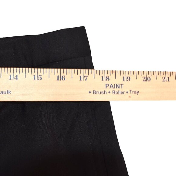 Express Men’s Black 100% Wool Dress Pants W36 L30 Flat Front Classic Trousers - Picture 3 of 7
